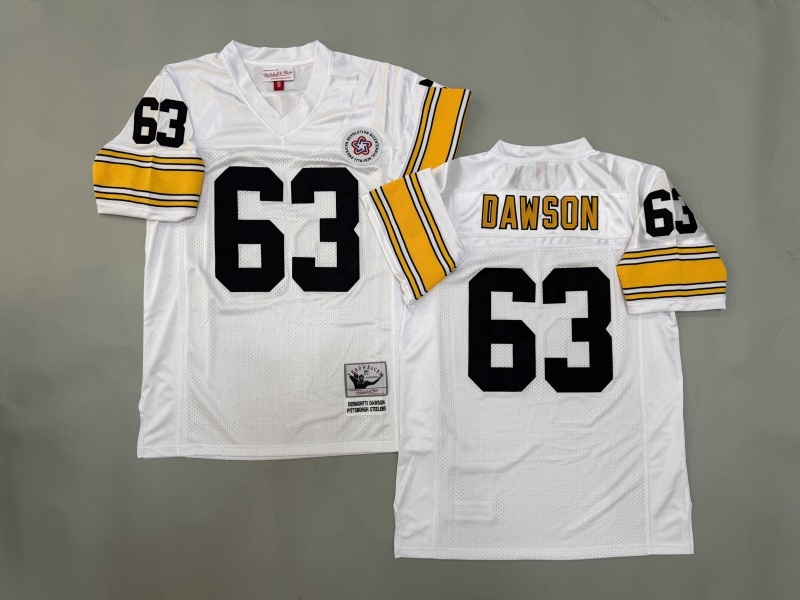 Men 2025 Pittsburgh Steelers #63 Dawson white Throwback Limited NFL Jersey style 001
